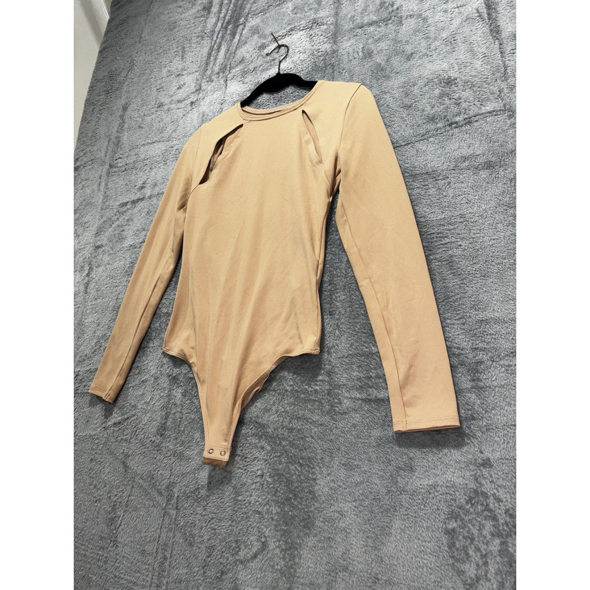 Abercrombie & Fitch Womens S Caramel Long Sleeve Bodysuit Soft Casual