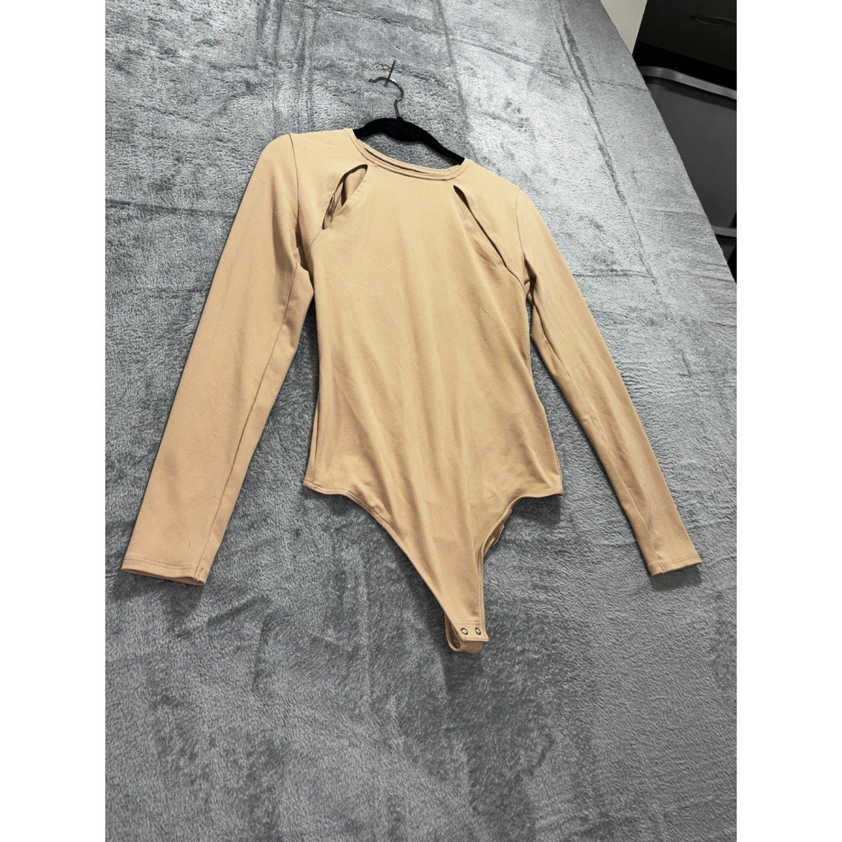 Abercrombie & Fitch Womens S Caramel Long Sleeve Bodysuit Soft Casual