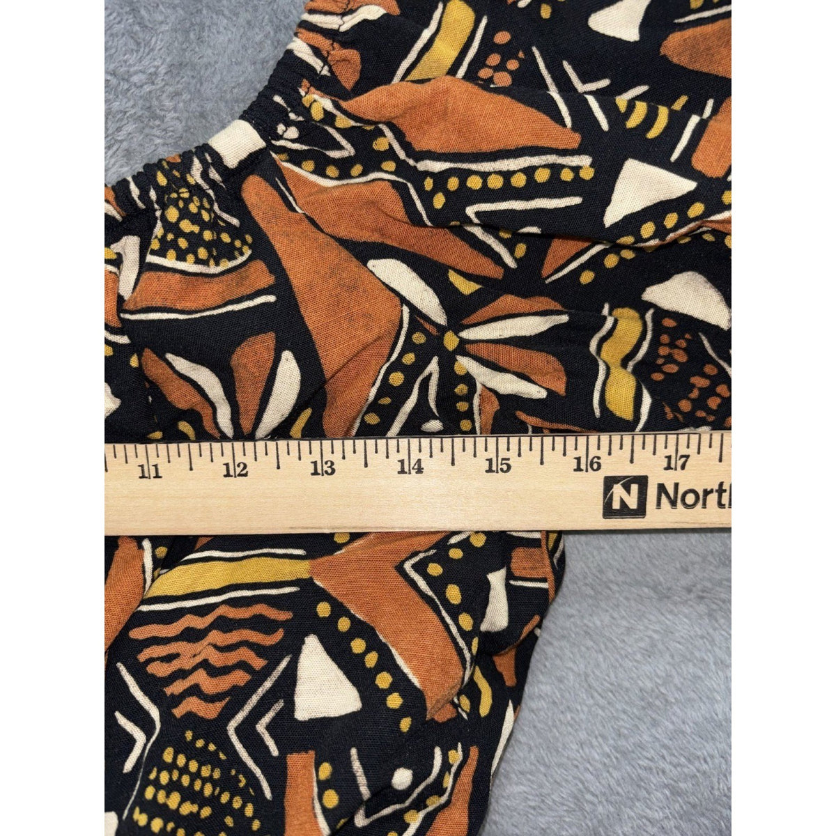 Zara Womens XS Geometric Print 2 Piece Set Crop Top Wide Leg Pants Boho