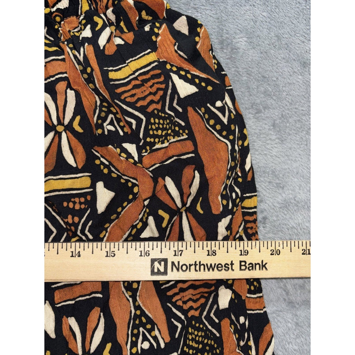 Zara Womens XS Geometric Print 2 Piece Set Crop Top Wide Leg Pants Boho