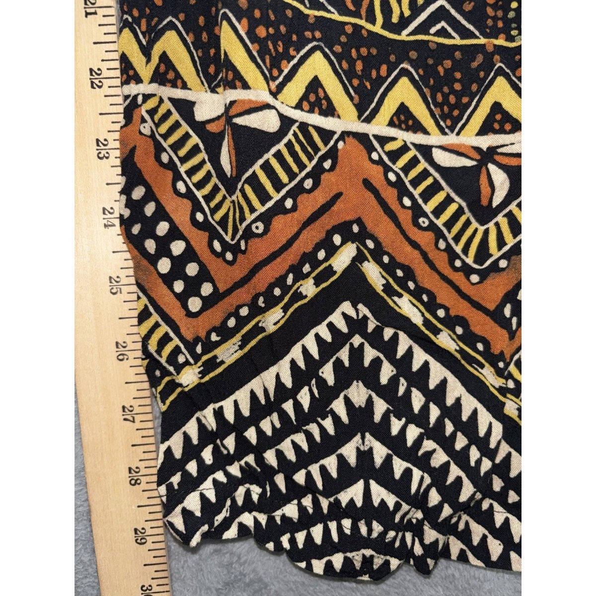 Zara Womens XS Geometric Print 2 Piece Set Crop Top Wide Leg Pants Boho