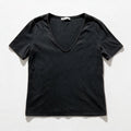 Zara Womens S Charcoal Gray V-Neck Short Sleeve Tee Casual Basic