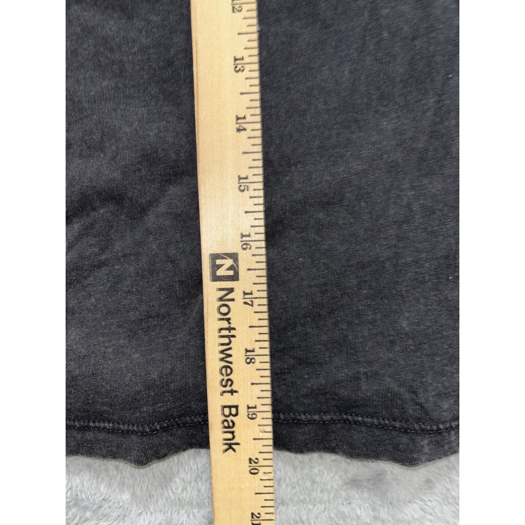 Zara Womens S Charcoal Gray V-Neck Short Sleeve Tee Casual Basic