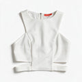 BANJUL Womens White Sleeveless Cutout Crop Top Zip Back Size Not Tagged