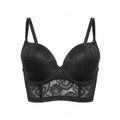 Womens Black Lace Longline Bra Top Padded Cups 38/85 No Brand Tag
