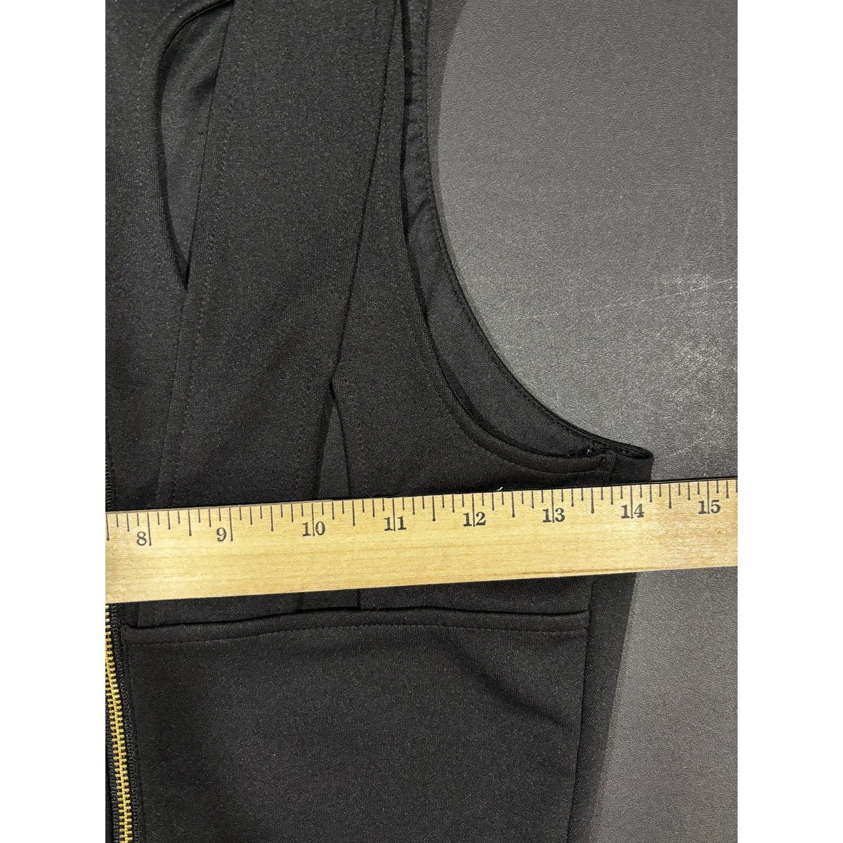 Express Womens XS Black Crop Top Sleeveless Gold Zipper Minimalist