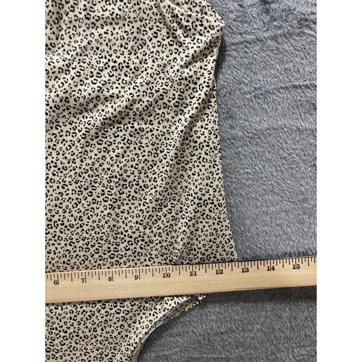 Gaze Womens S Cream Leopard Print Bodysuit Sleeveless Y2K