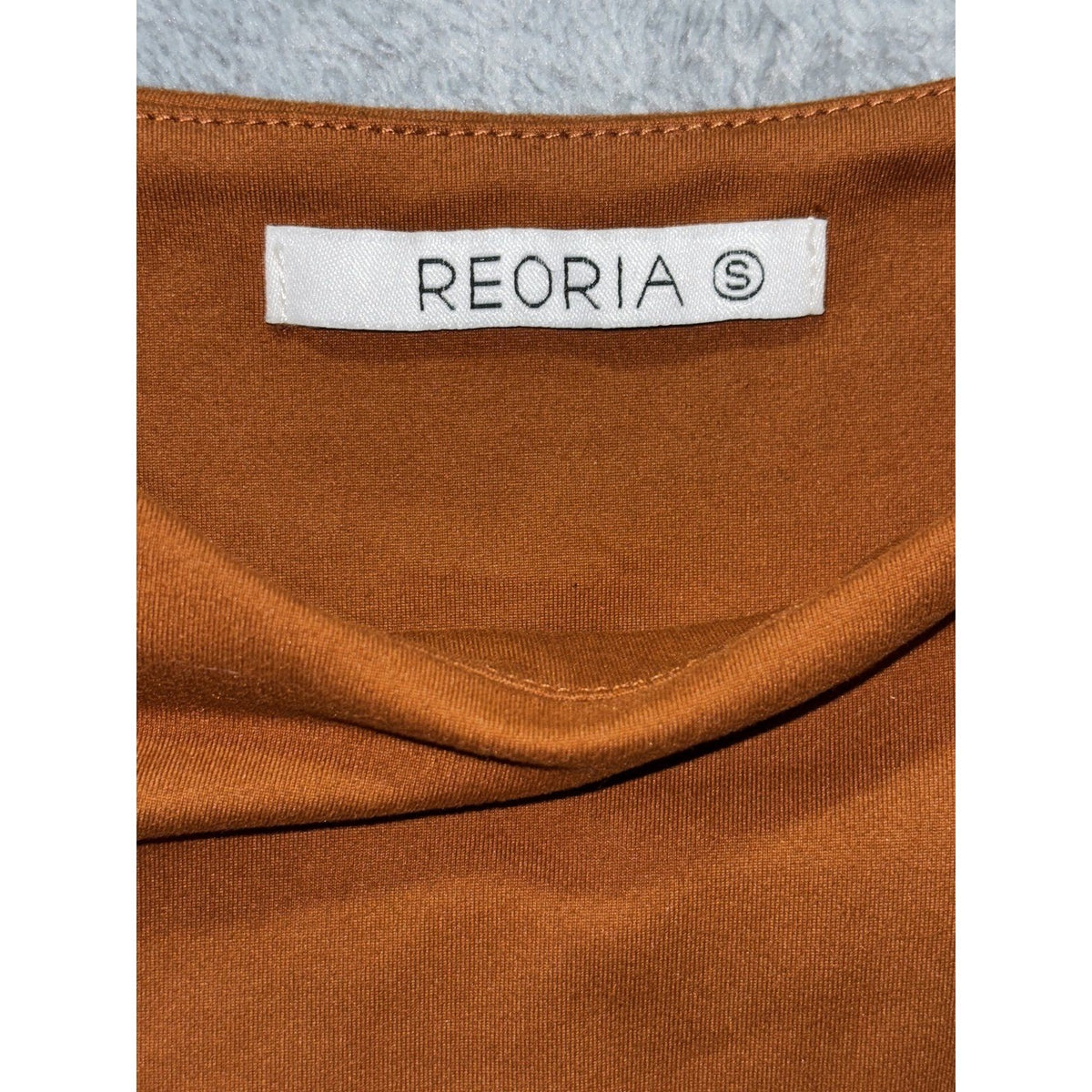 Reoria Womens S Rust Brown Sleeveless Bodysuit Minimalist Casual