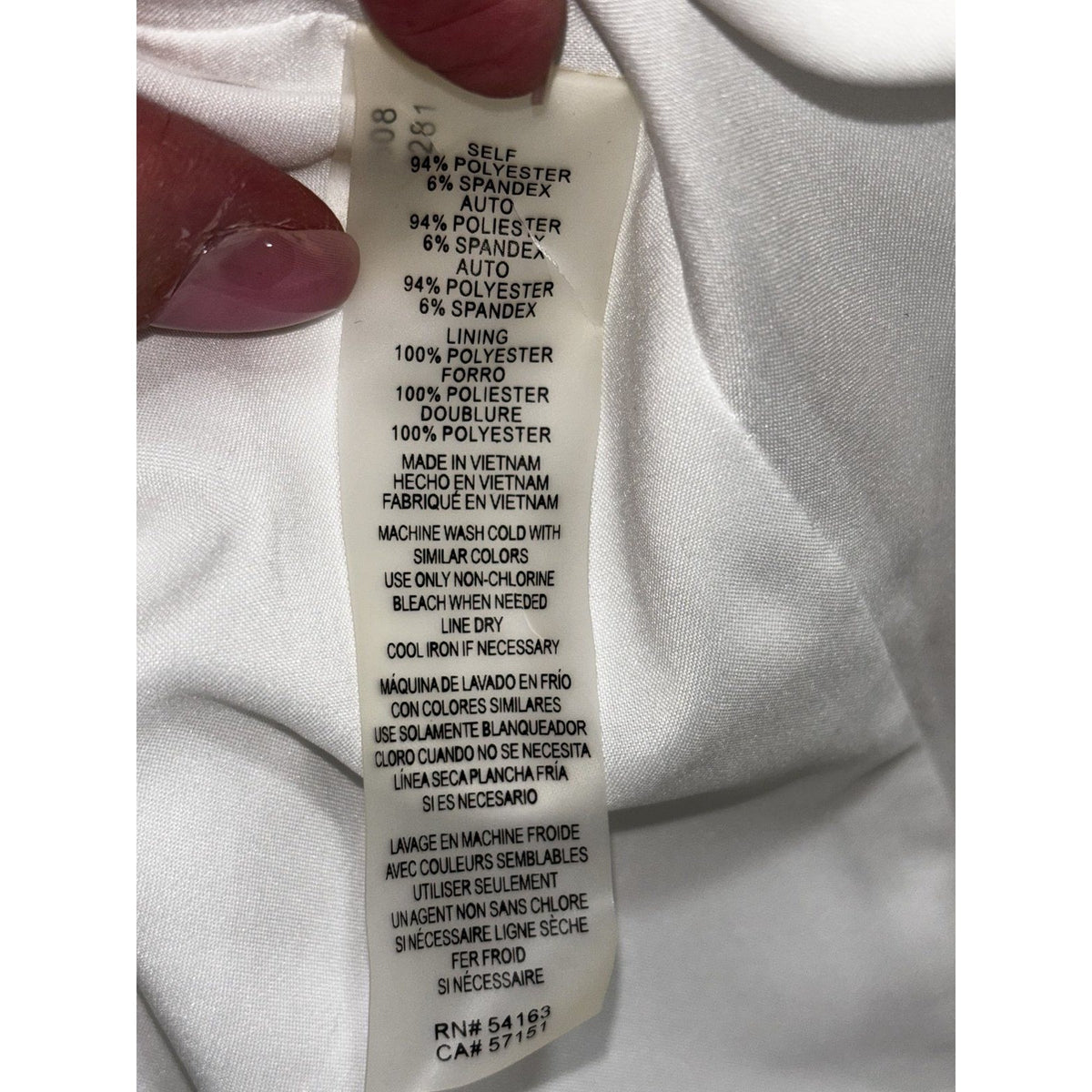 Vince Camuto Womens 2 White Sleeveless Fit and Flare Dress Zip Front Minimalist