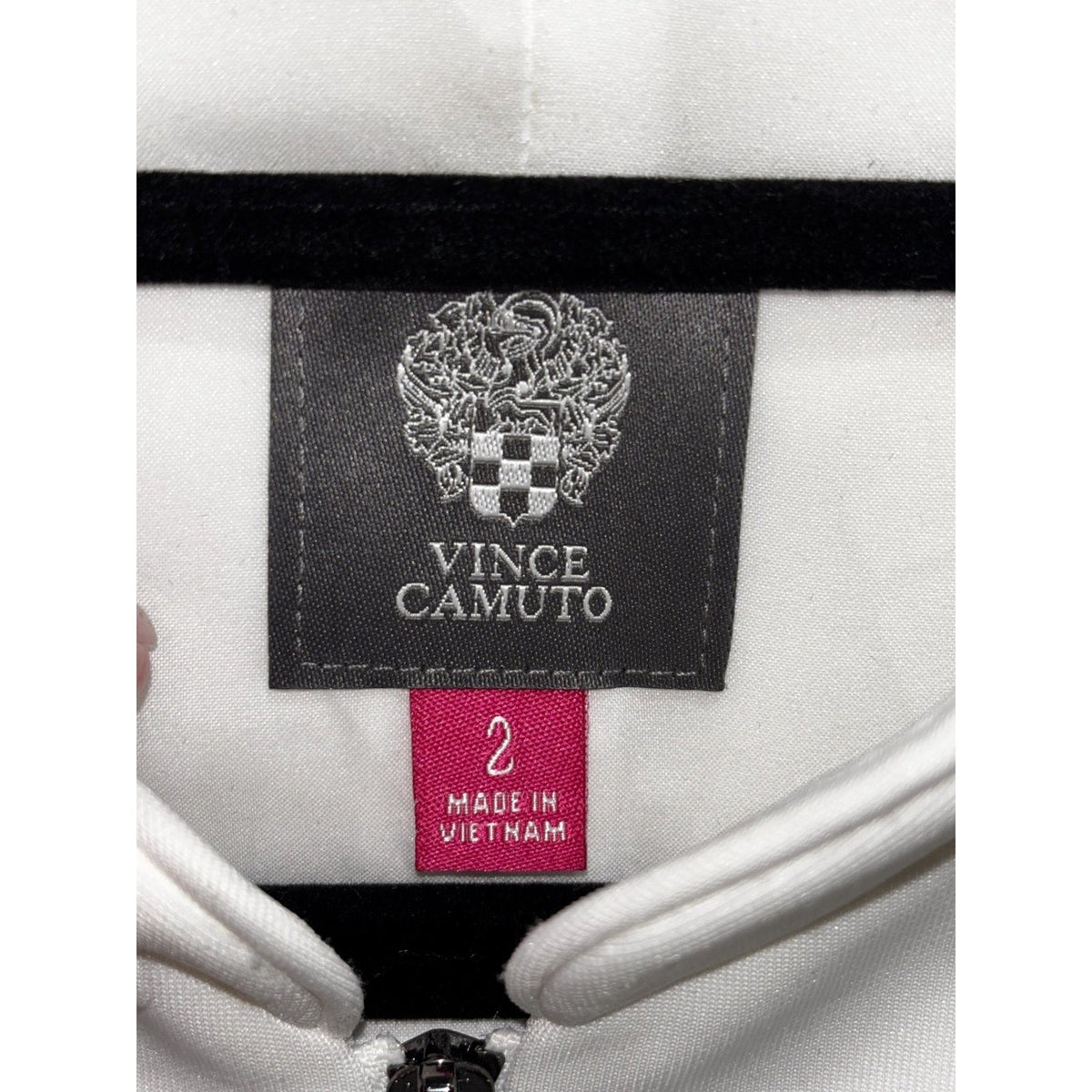 Vince Camuto Womens 2 White Sleeveless Fit and Flare Dress Zip Front Minimalist