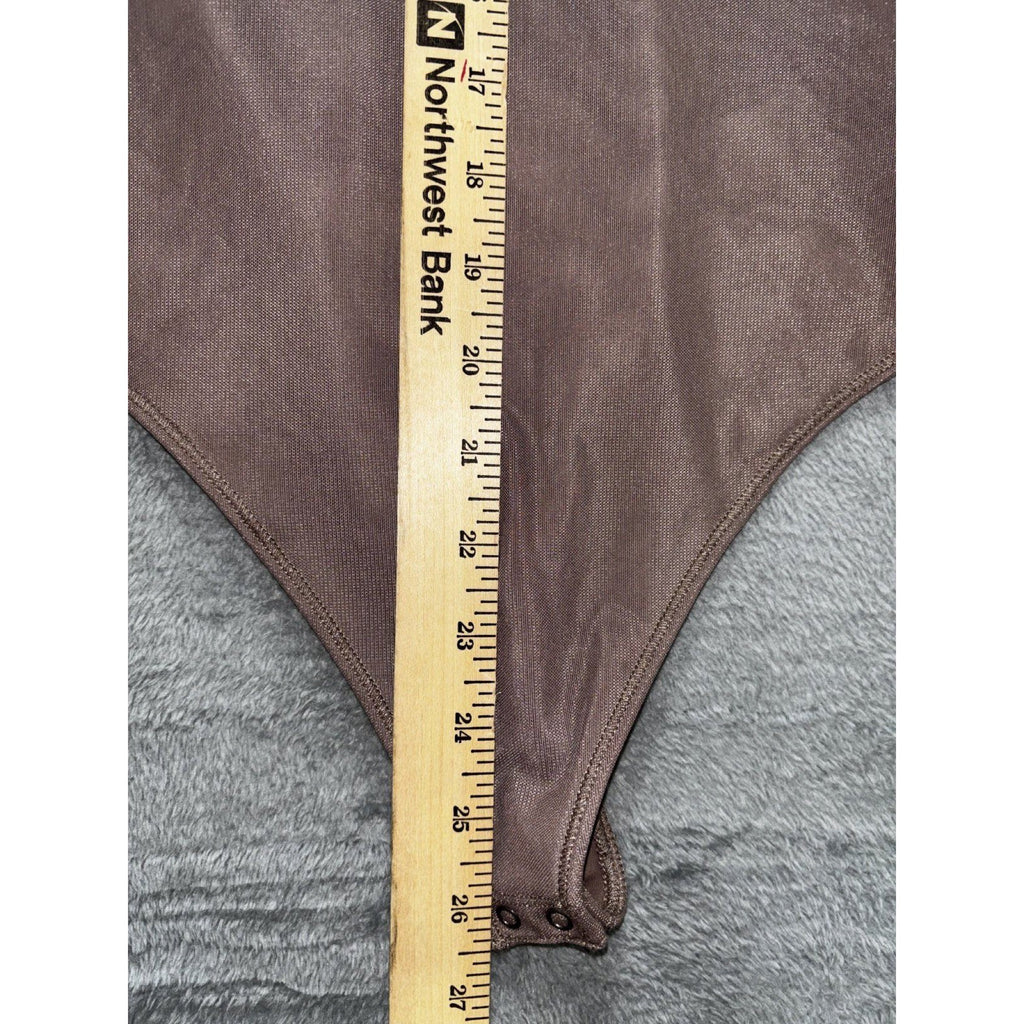 Abercrombie & Fitch Womens Taupe Mesh Long Sleeve Bodysuit Size Not Tagged
