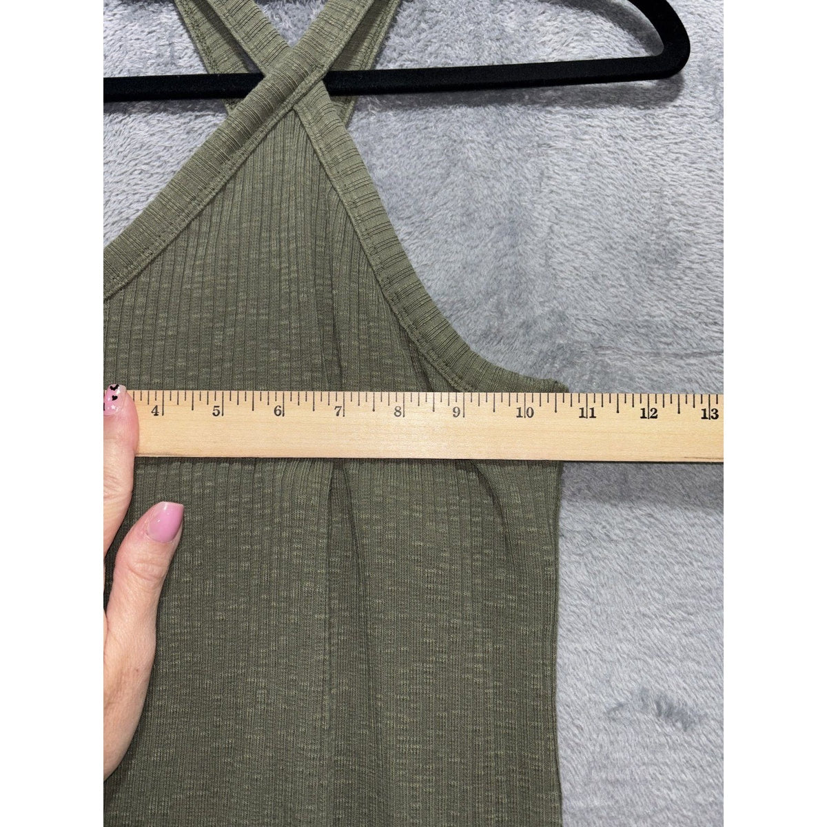 Old Navy Womens S Olive Green Ribbed Halter Maxi Dress Casual Fitted