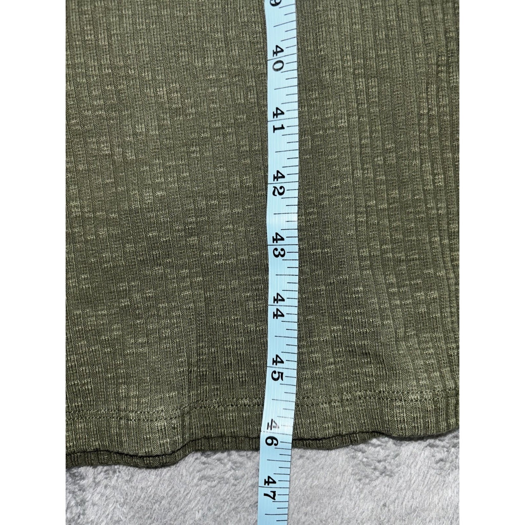 Old Navy Womens S Olive Green Ribbed Halter Maxi Dress Casual Fitted