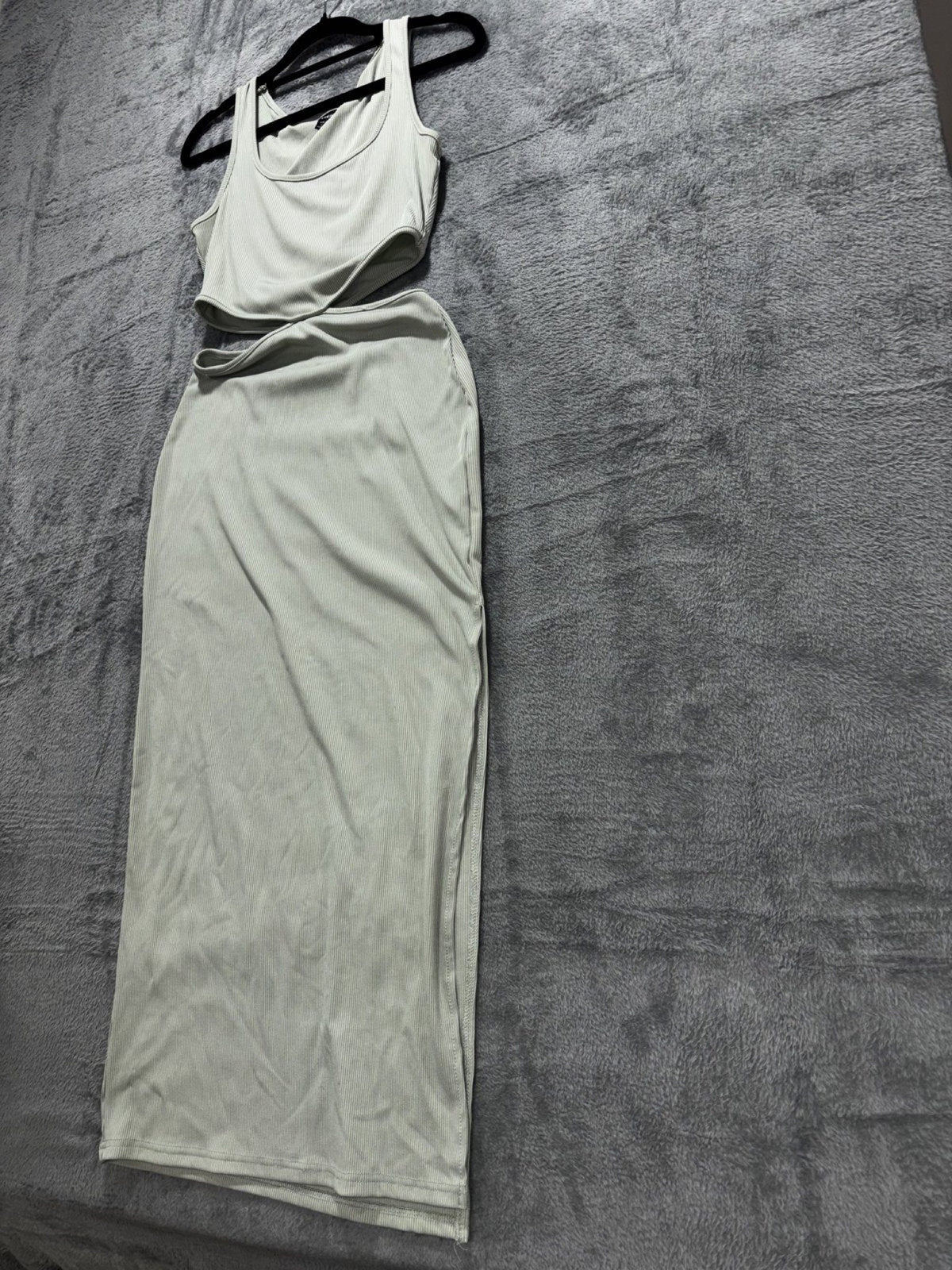 Shein Womens S Sage Green Ribbed 2 Piece Set Tank Top and Maxi Skirt Casual