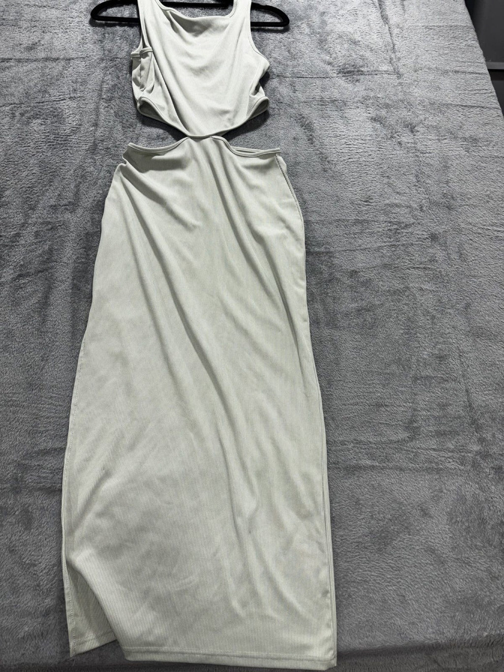Shein Womens S Sage Green Ribbed 2 Piece Set Tank Top and Maxi Skirt Casual