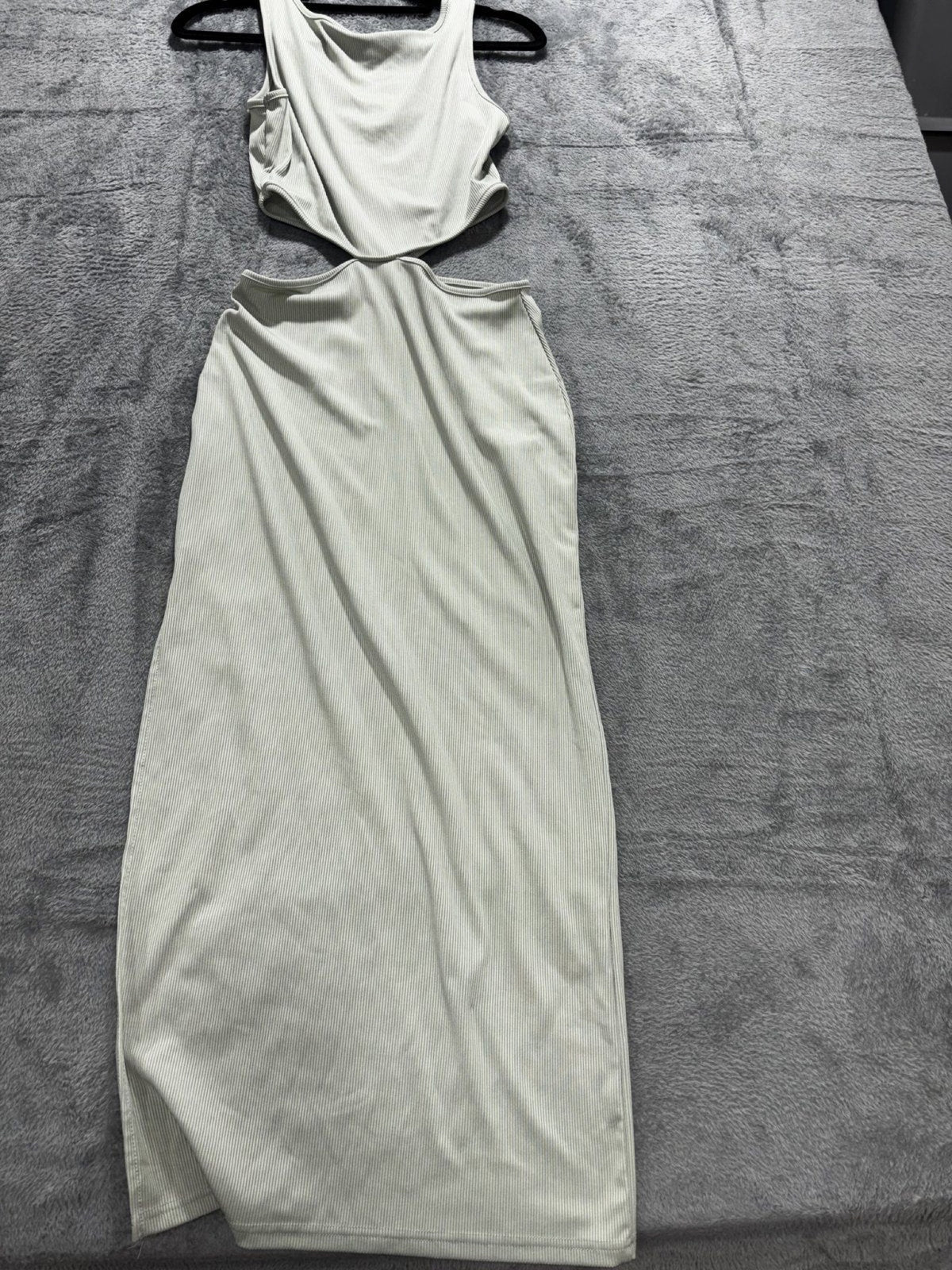 Shein Womens S Sage Green Ribbed 2 Piece Set Tank Top and Maxi Skirt Casual