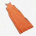 Old Navy Womens S Orange Ribbed Racerback Maxi Dress Side Slit Casual