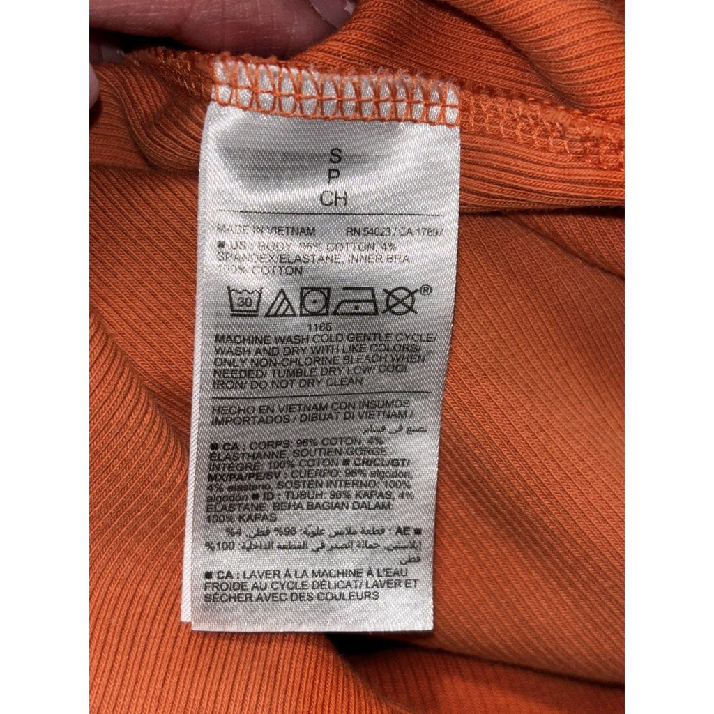 Old Navy Womens S Orange Ribbed Racerback Maxi Dress Side Slit Casual