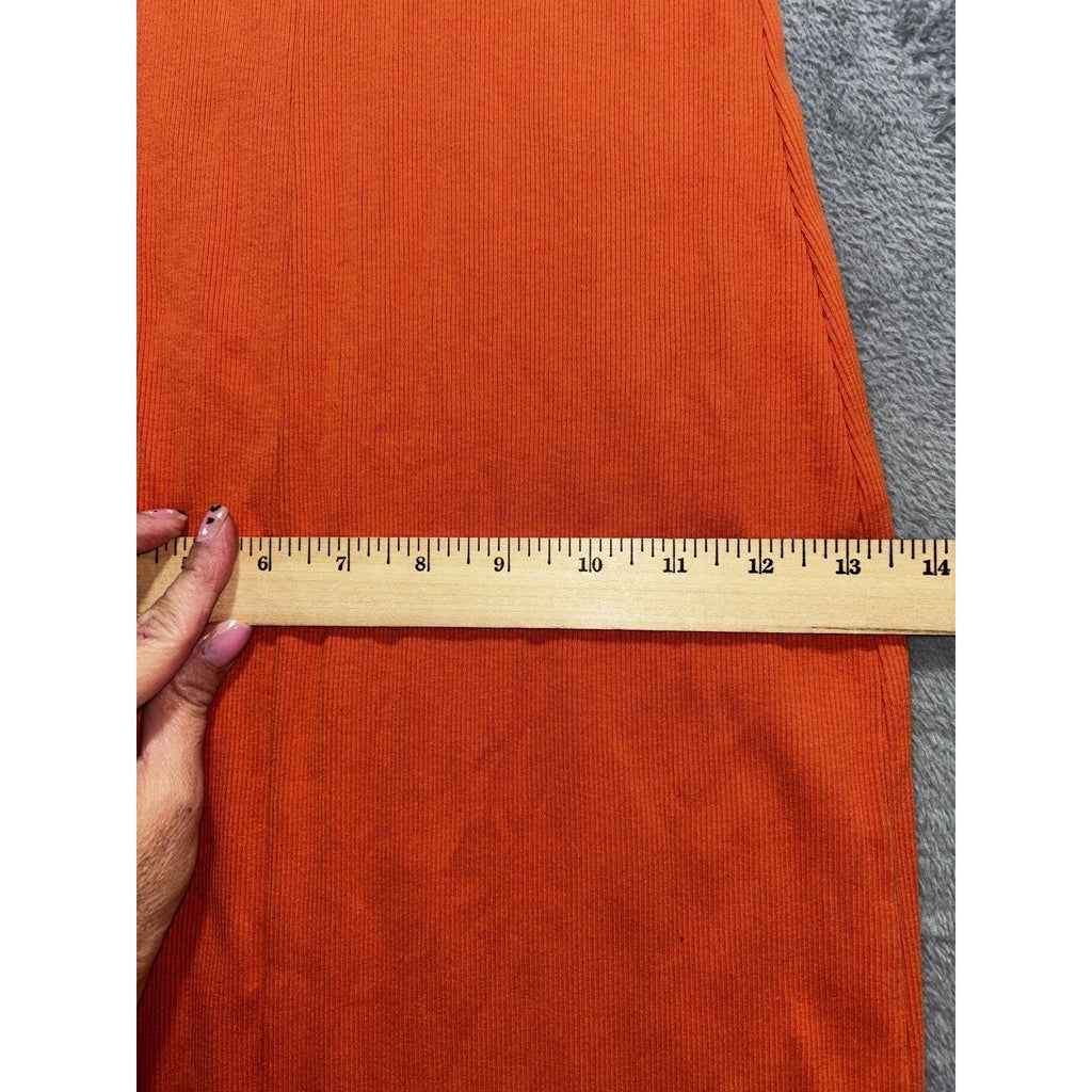 Old Navy Womens S Orange Ribbed Racerback Maxi Dress Side Slit Casual