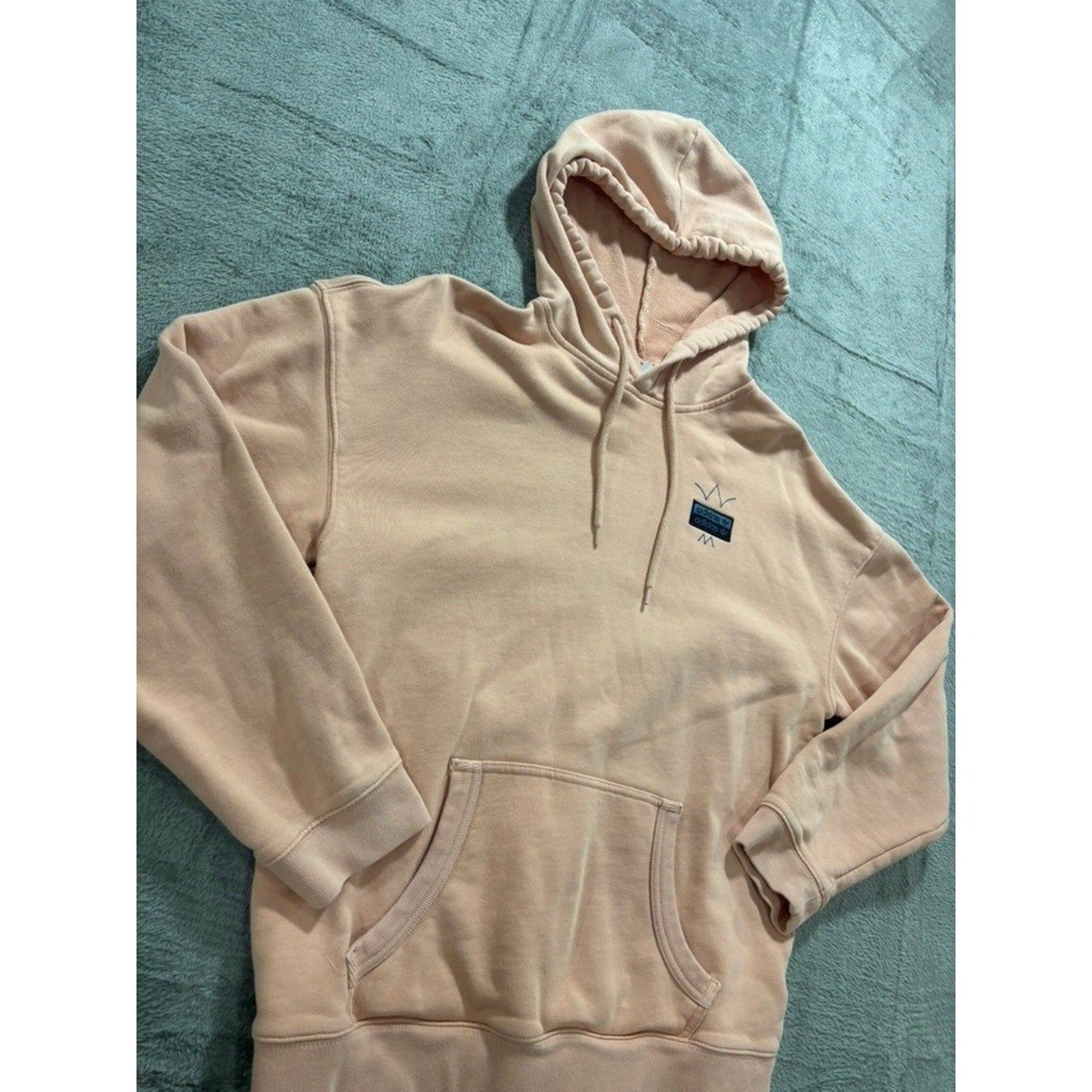 Adidas Womens S Pink Pullover Hoodie Athleisure Casual Cozy Trefoil Logo Sporty