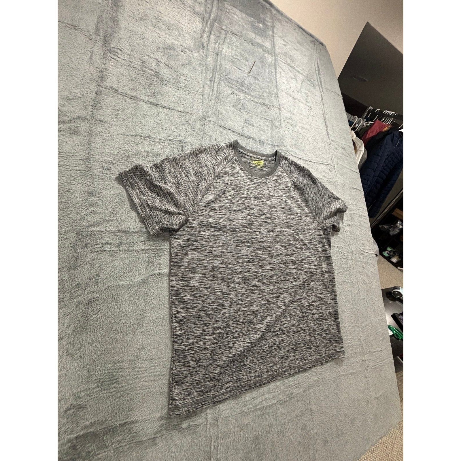 Bass Propel L Gray Performance T-Shirt Womens Athleisure Casual Short Sleeve