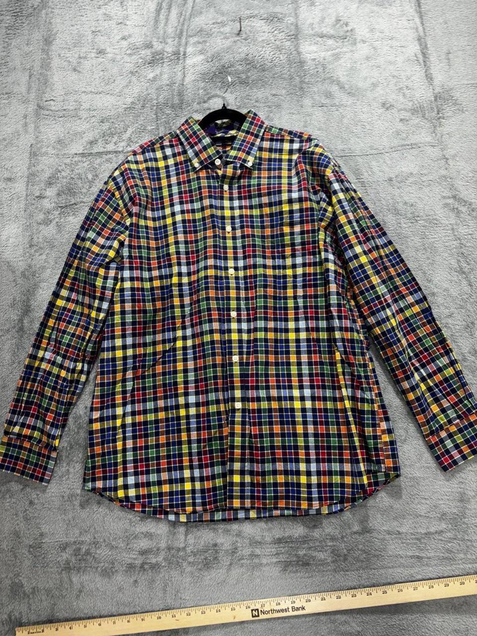 Alan Flusser Men's Multicolor Plaid Shirt Size L