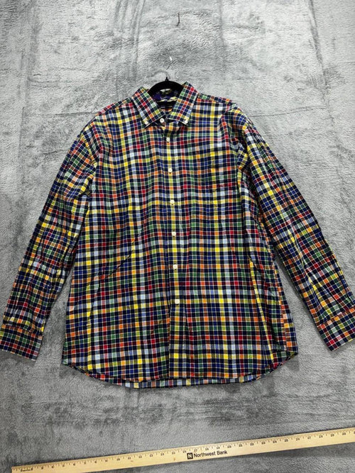 Alan Flusser Men's Multicolor Plaid Shirt Size L