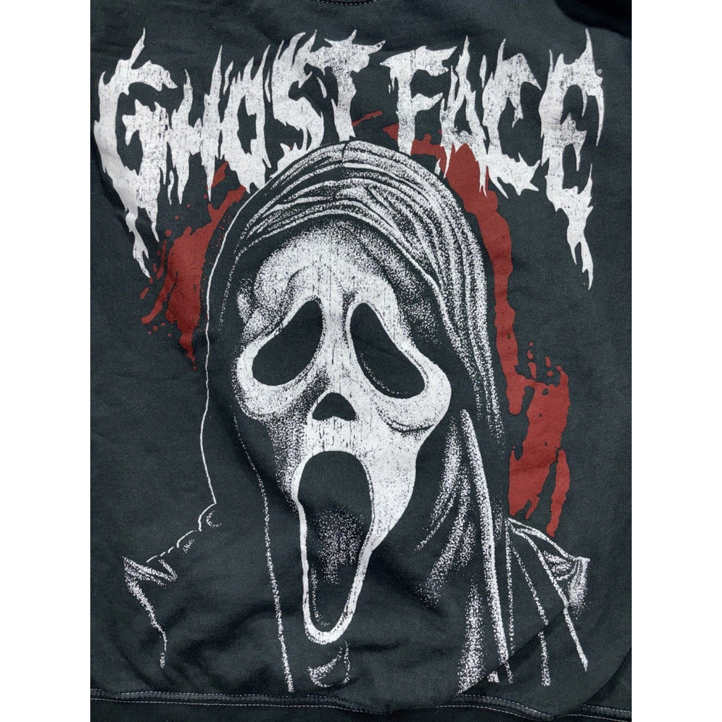 Ghost Face Mens M Black Horror Club Graphic Crewneck Sweatshirt Casual