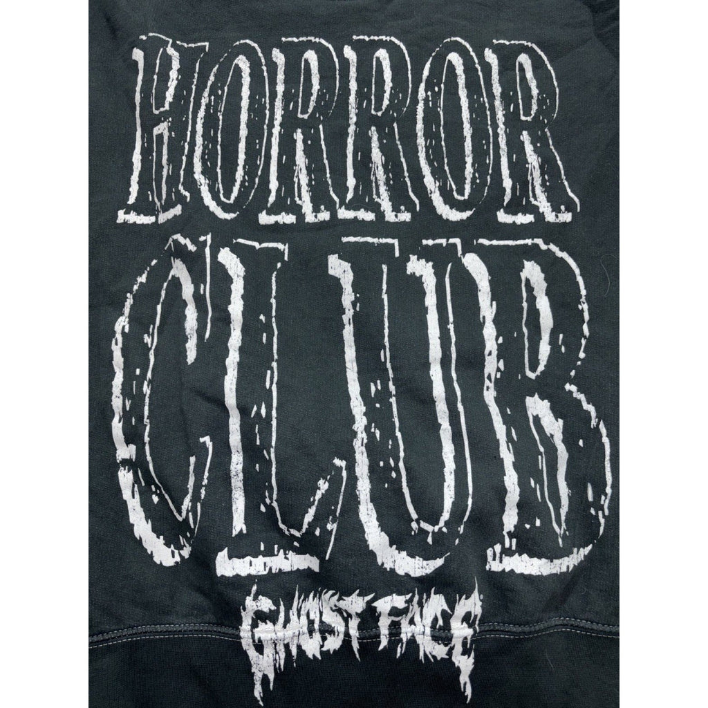 Ghost Face Mens M Black Horror Club Graphic Crewneck Sweatshirt Casual