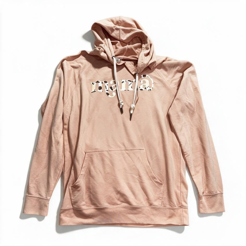 Independent Trading Co Womens XL Pink Mama Graphic Pullover Hoodie Casual Cozy