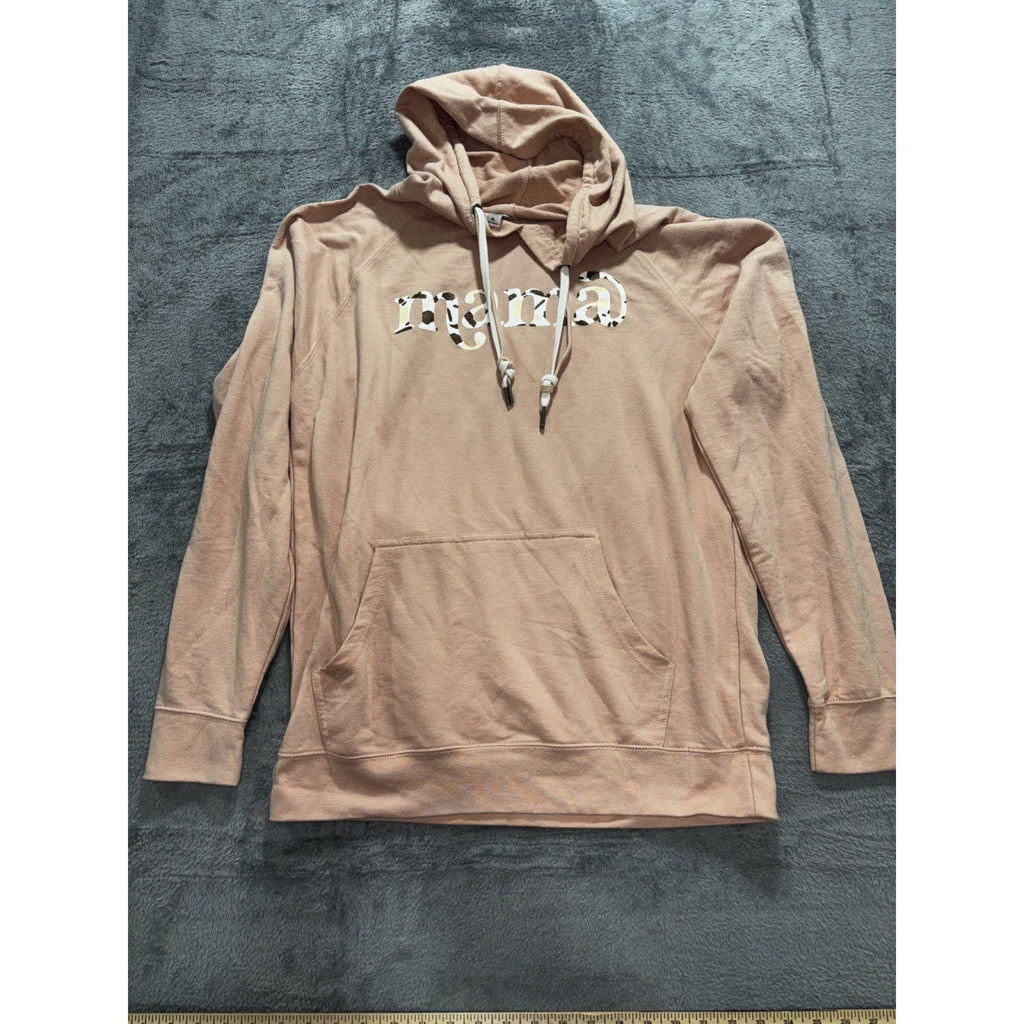 Independent Trading Co Womens XL Pink Mama Graphic Pullover Hoodie Casual Cozy
