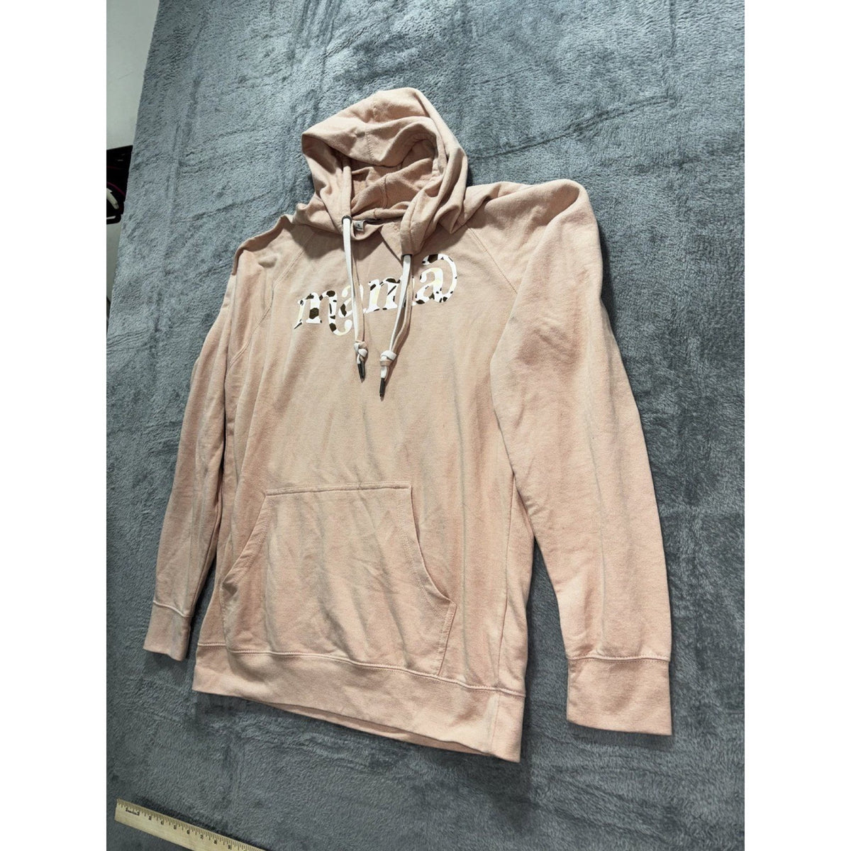 Independent Trading Co Womens XL Pink Mama Graphic Pullover Hoodie Casual Cozy