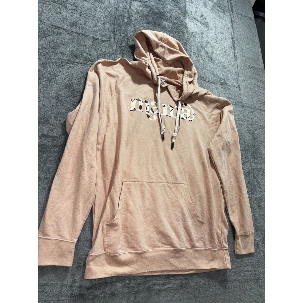 Independent Trading Co Womens XL Pink Mama Graphic Pullover Hoodie Casual Cozy