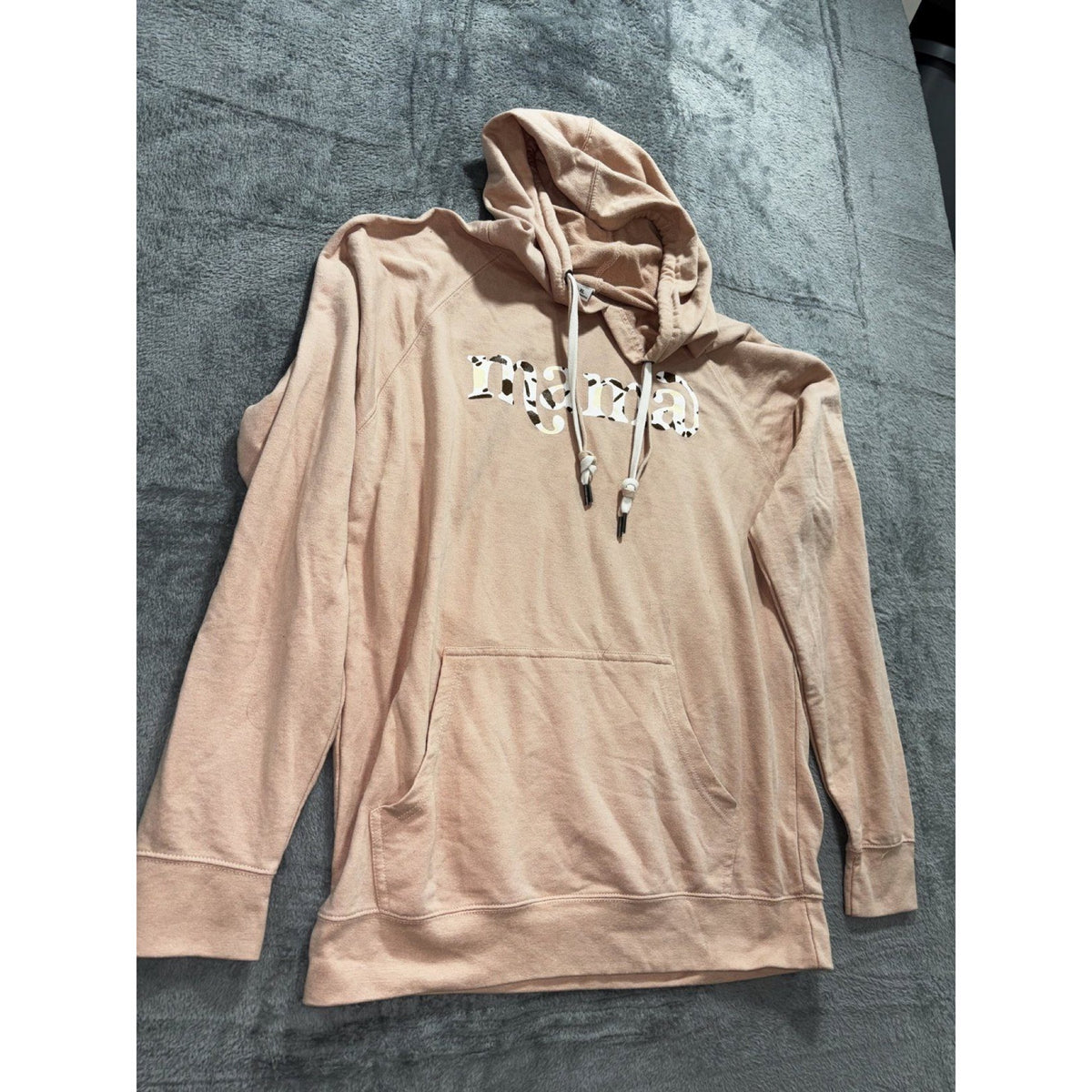 Independent Trading Co Womens XL Pink Mama Graphic Pullover Hoodie Casual Cozy