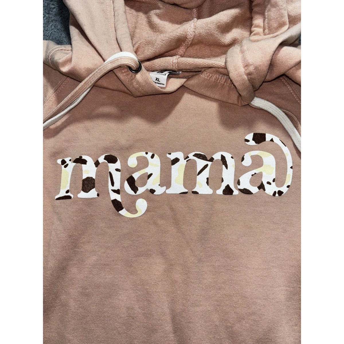 Independent Trading Co Womens XL Pink Mama Graphic Pullover Hoodie Casual Cozy