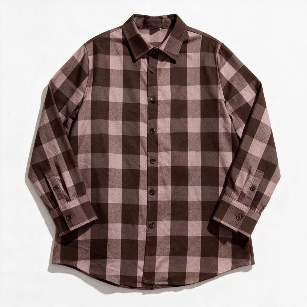 LuLaRoe Womens XL Brown Mauve Buffalo Plaid Button Front Shirt Casual Cozy