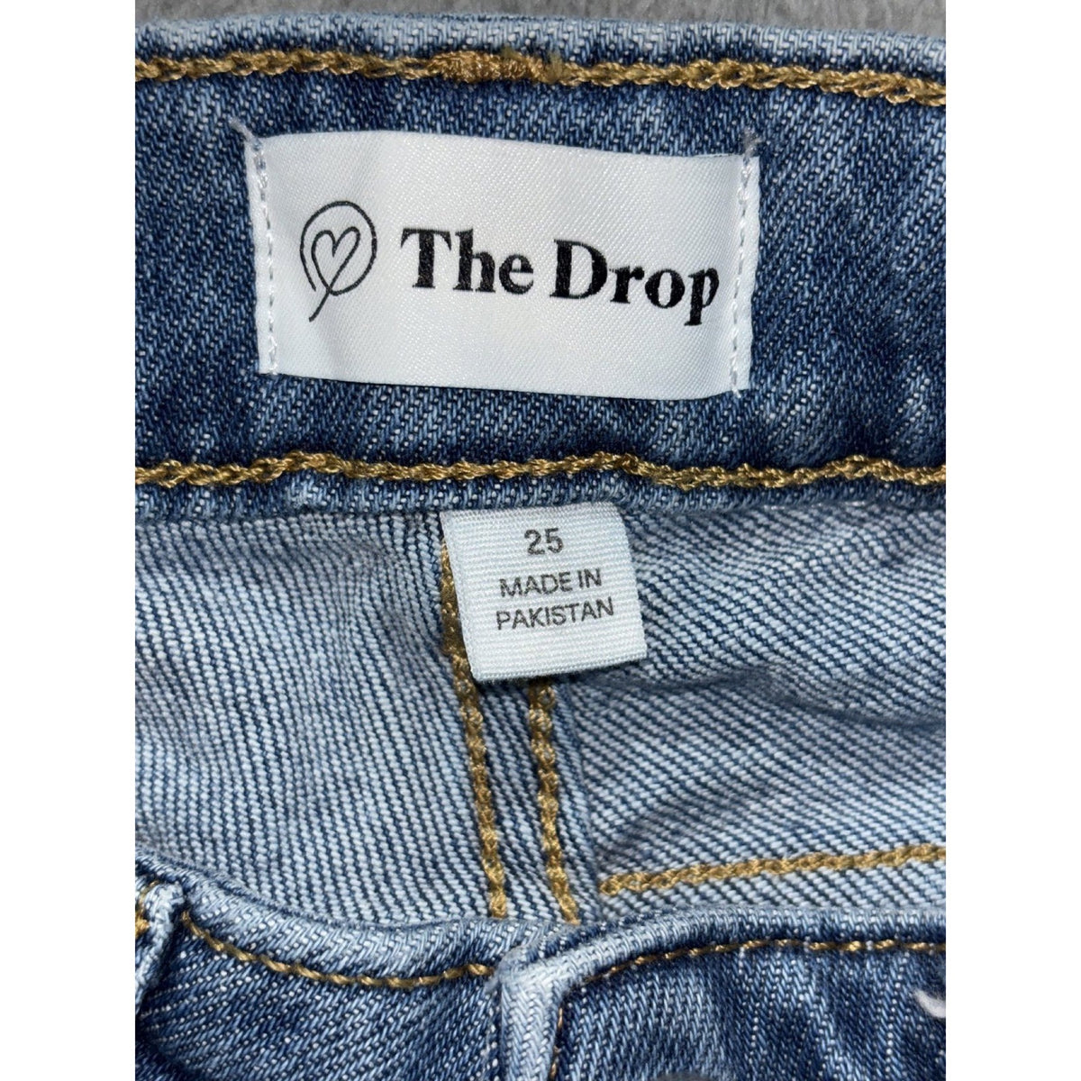 The Drop Womens 25 Medium Wash Wide Leg Jeans High Rise Casual Minimalist