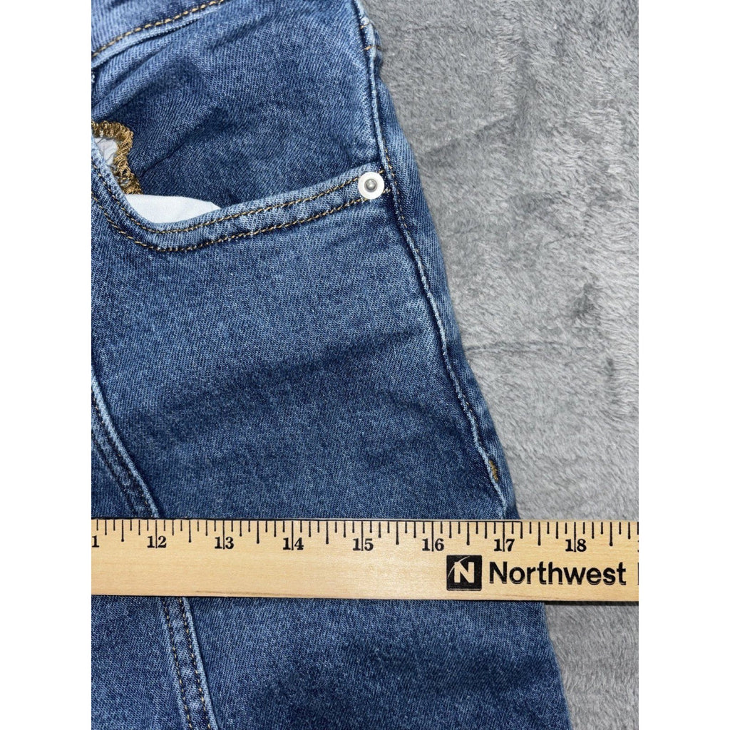 The Drop Womens 25 Medium Wash Wide Leg Jeans High Rise Casual Minimalist