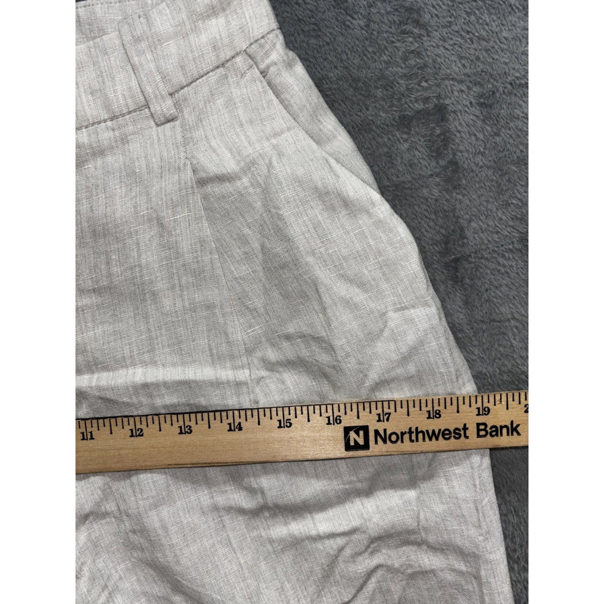 H&M Womens 2 Light Gray Linen Blend Wide Leg Pants High Waisted Casual Coastal