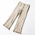 Zara Womens XS Taupe Crinkle Wide Leg Pants Drawstring Elastic Waist Boho Casual