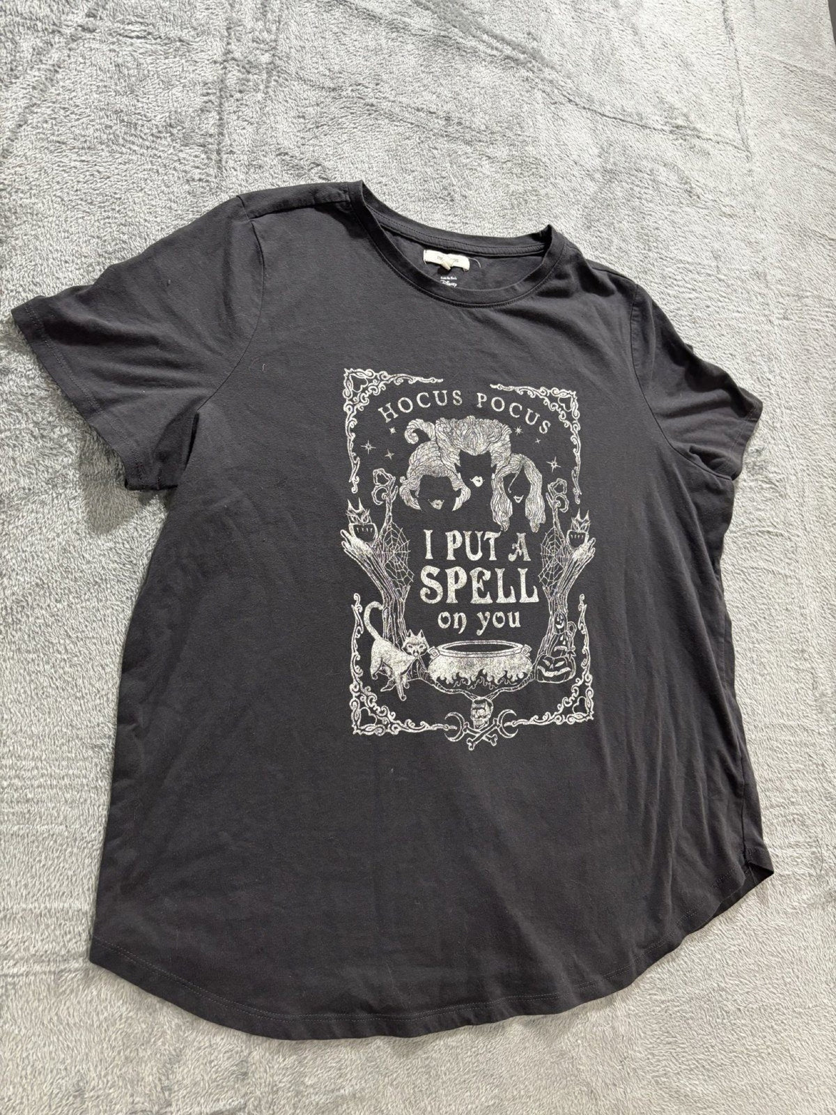Maurices Womens 0X Black Disney Hocus Pocus Graphic Tee Halloween Casual