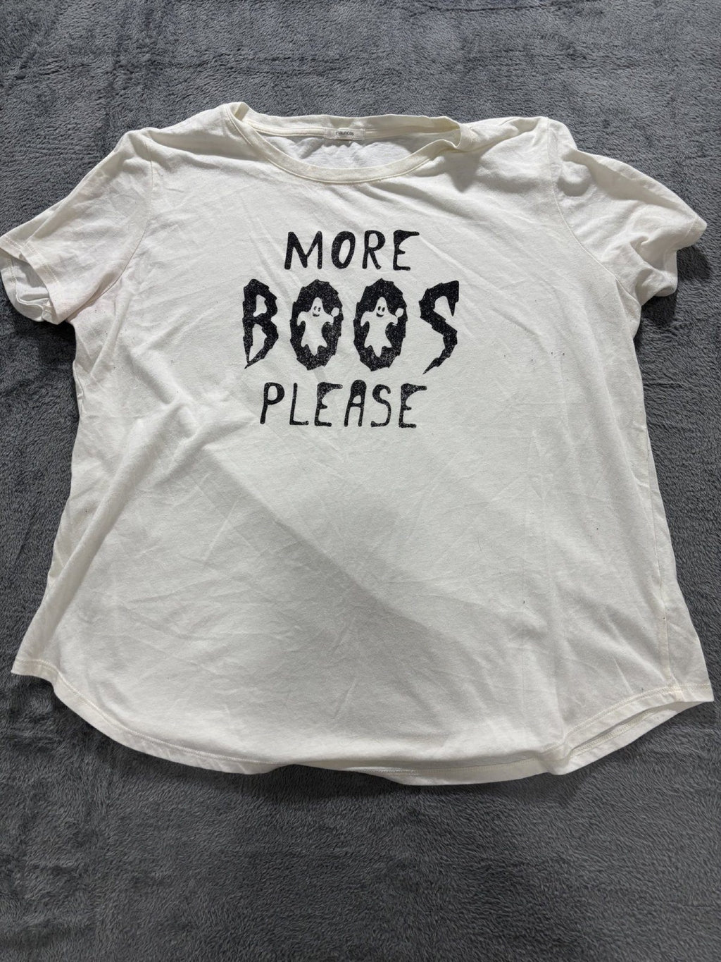 Maurices Womens XXL Off White More Boos Please Graphic Tee Halloween Casual