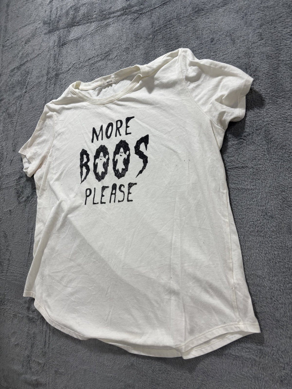 Maurices Womens XXL Off White More Boos Please Graphic Tee Halloween Casual