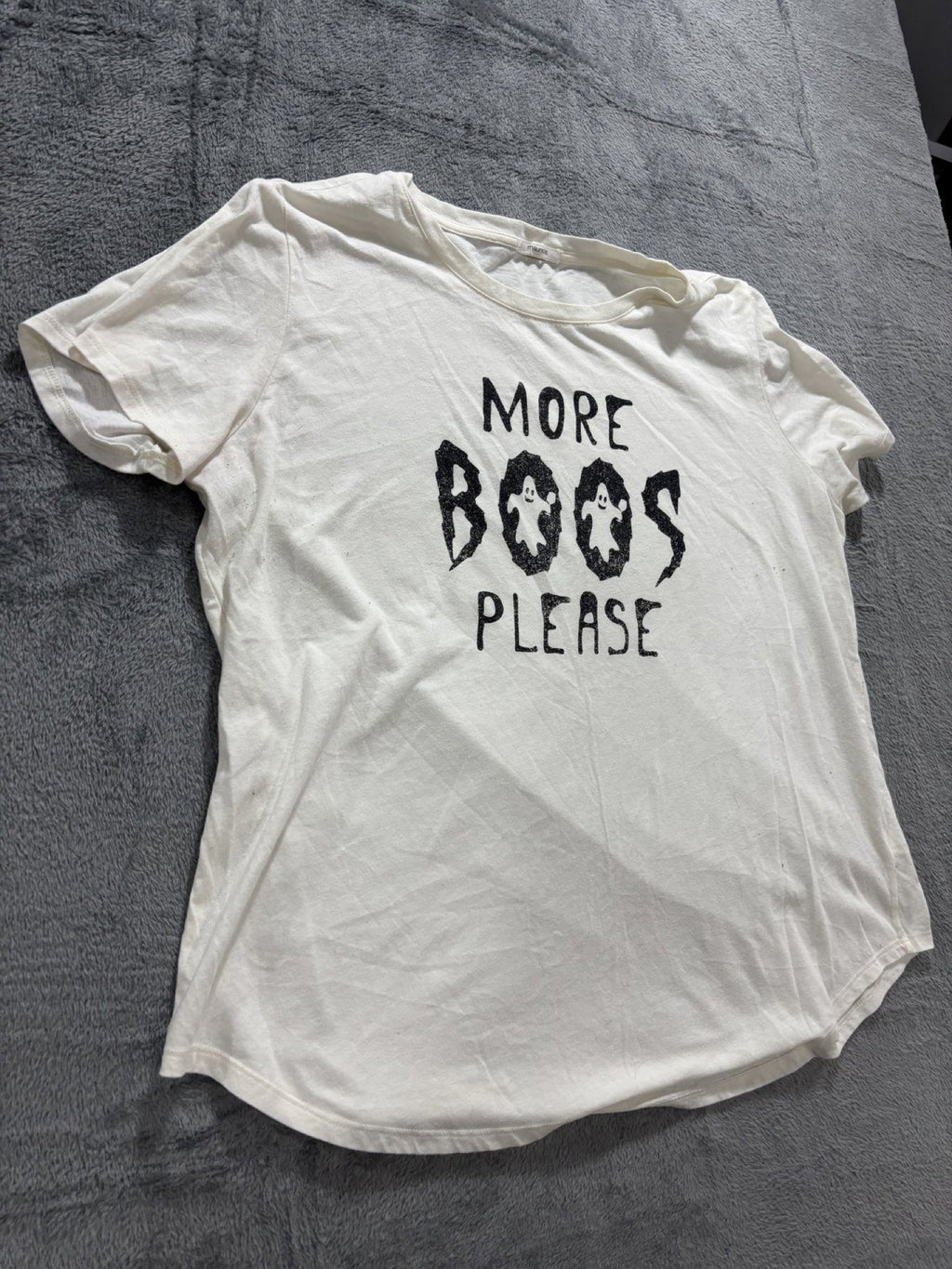 Maurices Womens XXL Off White More Boos Please Graphic Tee Halloween Casual
