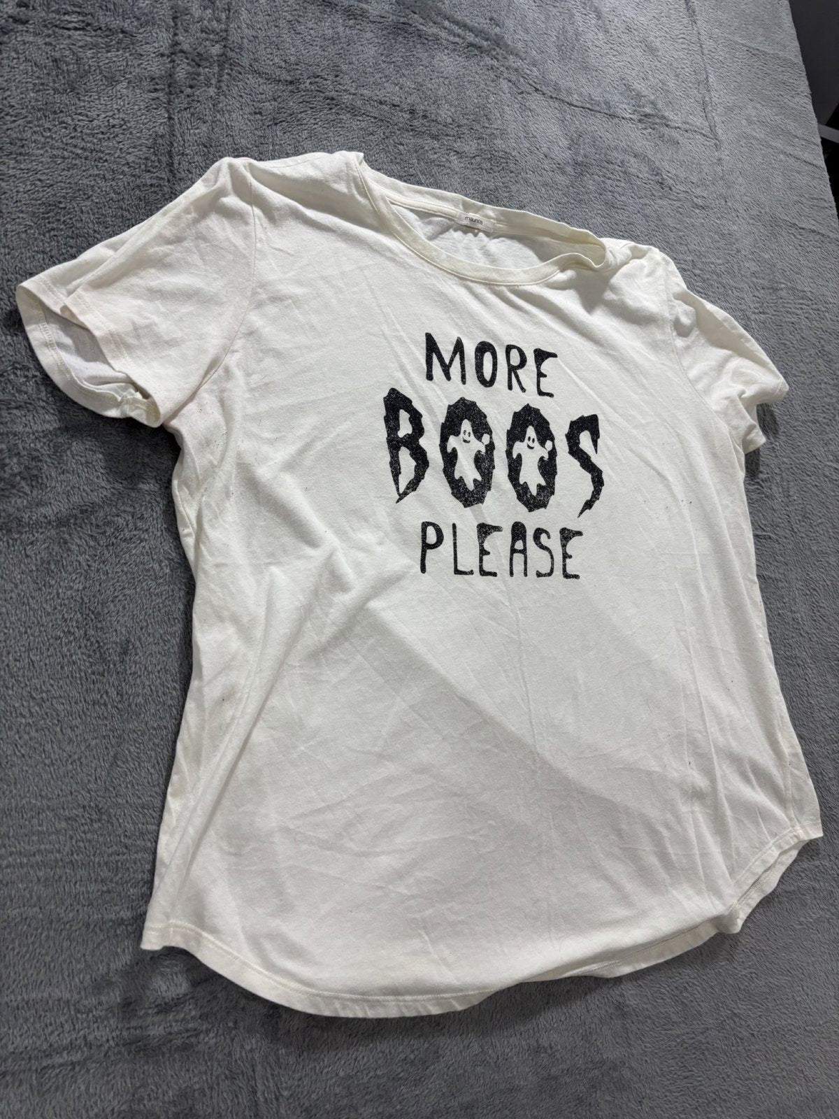 Maurices Womens XXL Off White More Boos Please Graphic Tee Halloween Casual
