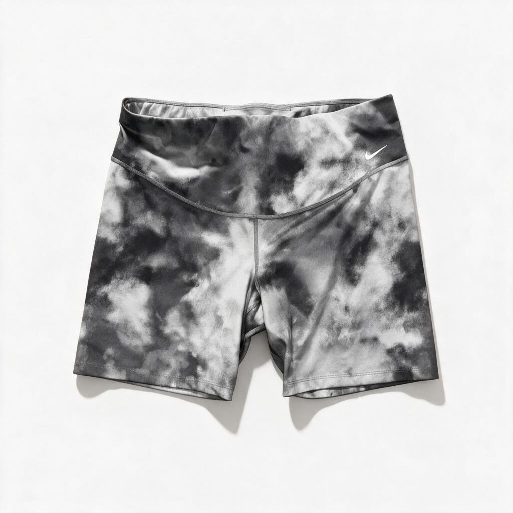 Nike Womens 1X Gray Tie Dye Dri-FIT Bike Shorts Athleisure Active