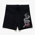 Nightfall by Torrid Womens 1 Black Snake Rose Graphic Bike Shorts Gothic