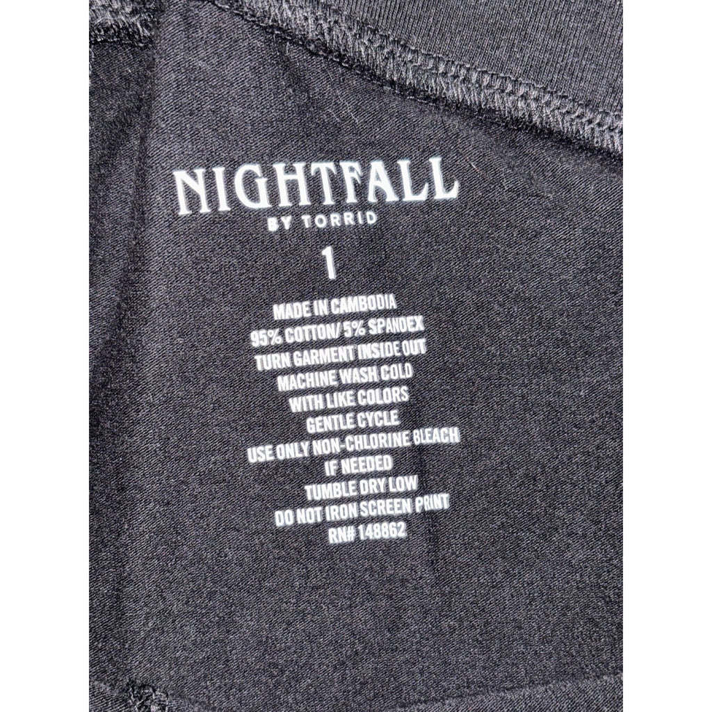 Nightfall by Torrid Womens 1 Black Snake Rose Graphic Bike Shorts Gothic