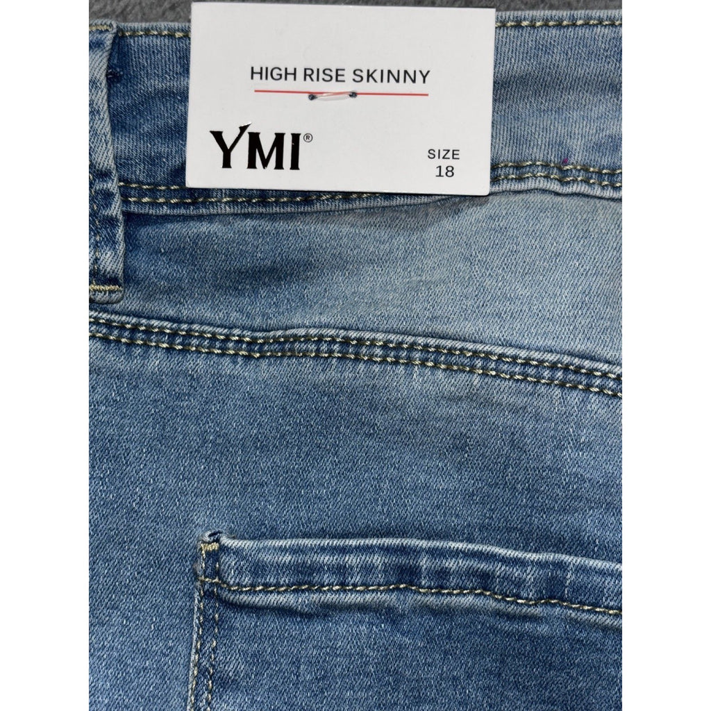 NWT YMI Womens 18 Light Blue High Rise Skinny Jeans Casual