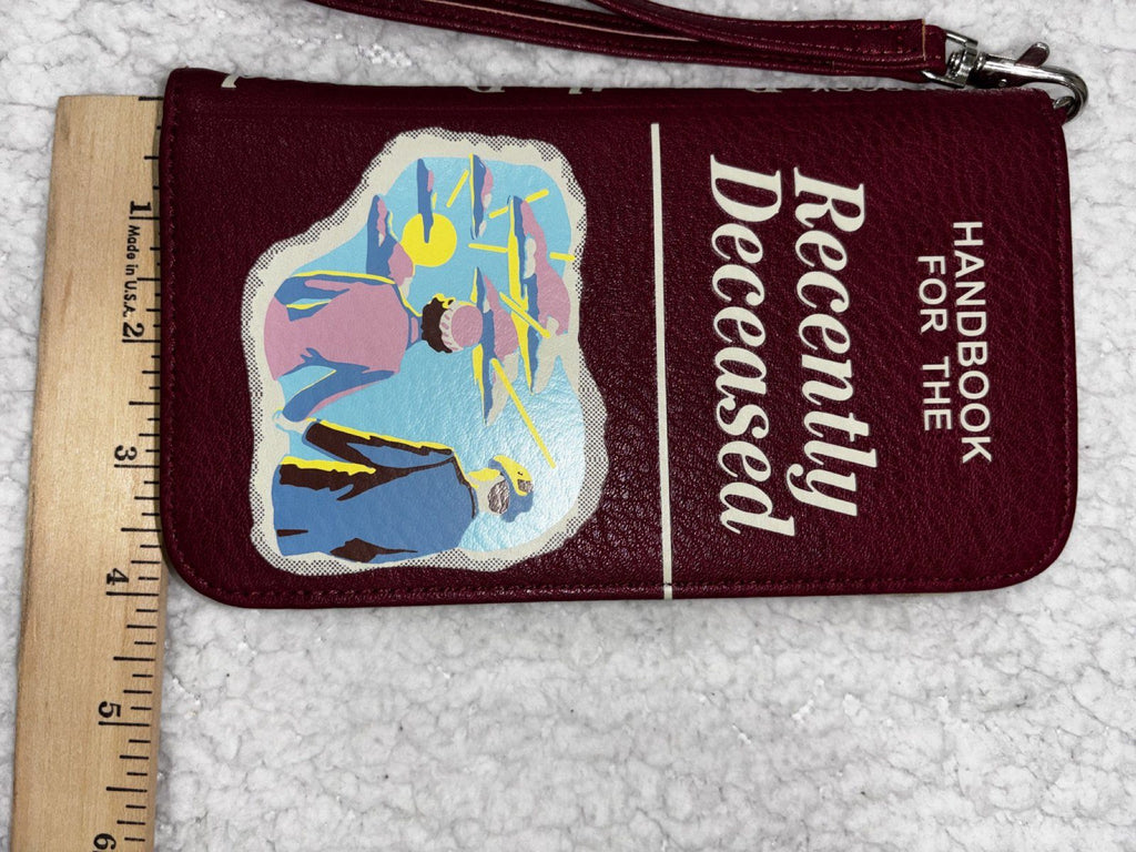 Beetlejuice Handbook for the Recently Deceased Burgundy Zip Wallet OS Wristlet